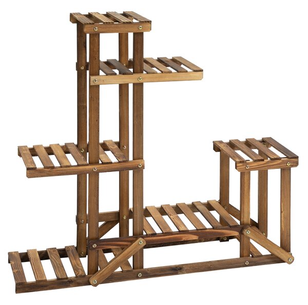 Scaffale Portavasi 6 Livelli 98x28x96,5 cm in Legno di Abete