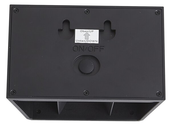 Lampada da parete per esterni Nera con LED 2 luci IP65 Solare - Christof