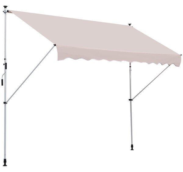 Tenda da Sole Avvolgibile 3x1.5m Autoportante Beige