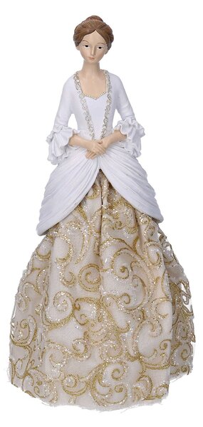 Statuina Donna in Resina oro bianco cm 11x19xh31,5