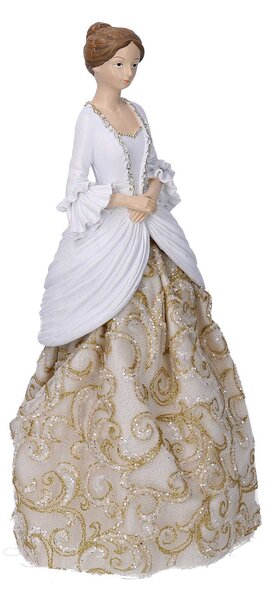 Statuina Donna in Resina oro bianco cm 11x19xh31,5