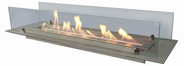 Camino a Bioetanolo da Incasso 100x32 cm Insert 1000 in Acciaio Inox
