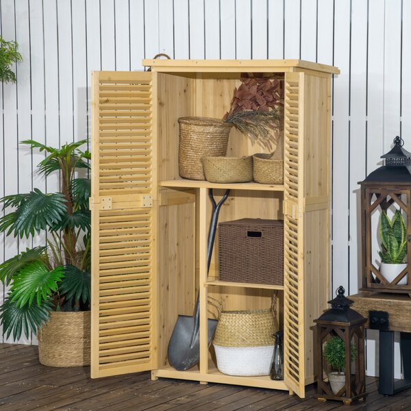 Armadio Mobile Portaoggetti da Giardino 87x46,5x160 cm in Legno