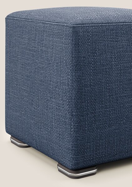 Cube pouf in morbido tessuto impermeabile ad intreccio melangiato T06
