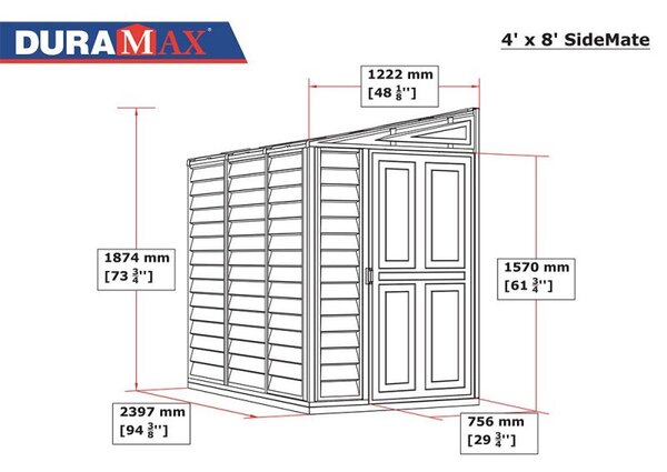 Casetta da Giardino Porta Attrezzi 122x240x188 cm in PVC Avorio