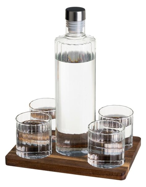 Set caraffa e bicchieri di colore naturale in vetro 1 l Linea Duo – Casa Selección