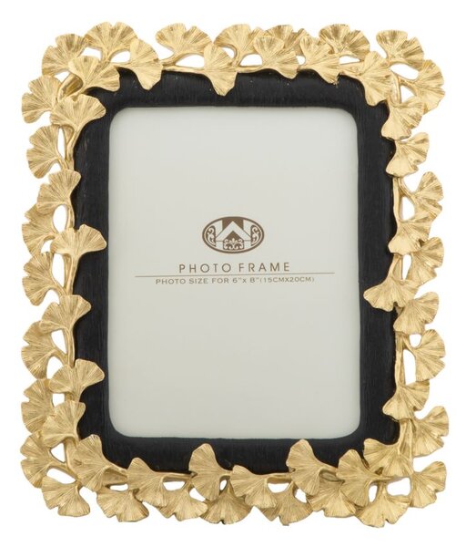 Cornice Glam Gink 24,5x2x29 cm in Poliresina e Vetro Oro e Nero