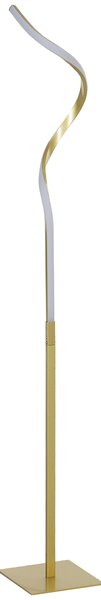 HOMCOM Lampada da Terra LED a Spirale con 3 Luminosità Regolabili e Interruttore a Pedale, Oro