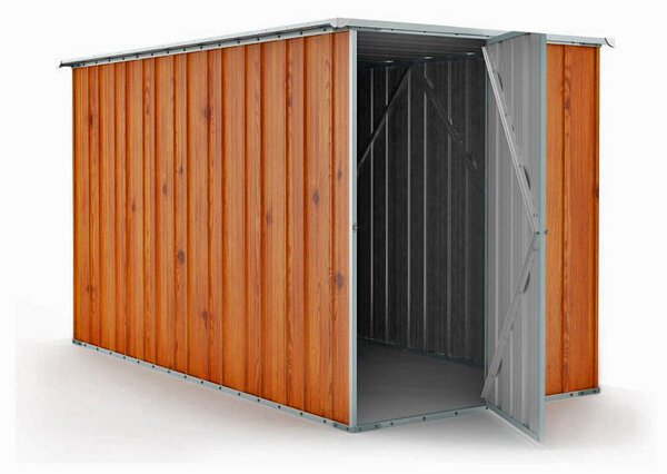Casetta Box da Giardino in Lamiera di Acciaio Porta Utensili 175x307x182 cm Enaudi Legno