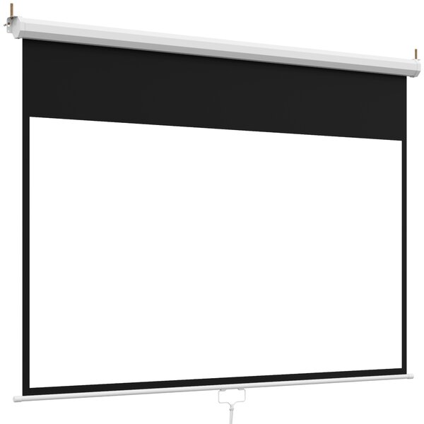 Telo per Proiettore 84" Rapporto 16:9 186x105 cm con Fissaggio a Muro e Soffitto Bianco