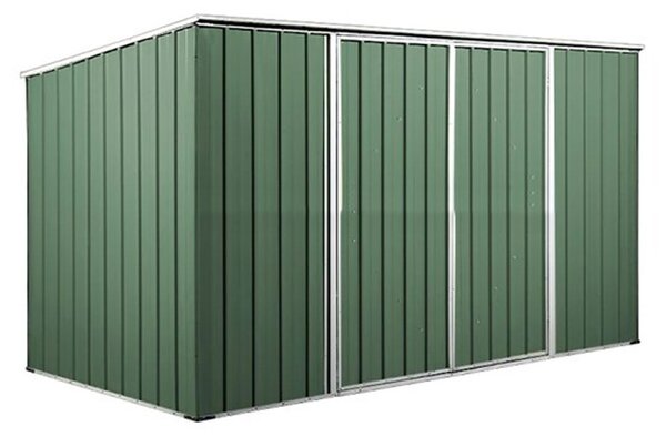Casetta Box da Giardino in Lamiera di Acciaio Porta Utensili 345x186x192 cm Enaudi Verde