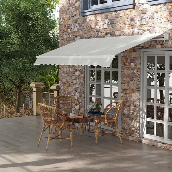 Tenda da Sole Avvolgibile a Parete 200x250 cm in Alluminio e Poliestere Crema
