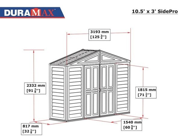 Casetta da Giardino Porta Attrezzi 320x81x233 cm in PVC Avorio