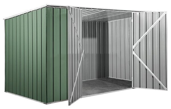 Casetta Box da Giardino in Lamiera di Acciaio Porta Utensili 345x186x192 cm Enaudi Verde