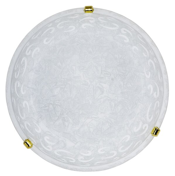 Plafoniera 1xE27 Ganci Oro Vetro Screpolato Bianco E-Energy Asia