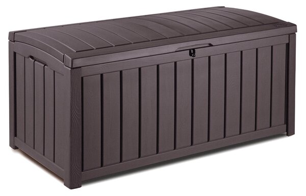 Baule Cassapanca da Esterno 128x61x65 cm in Resina Effetto Legno Keter Glenwood Marrone