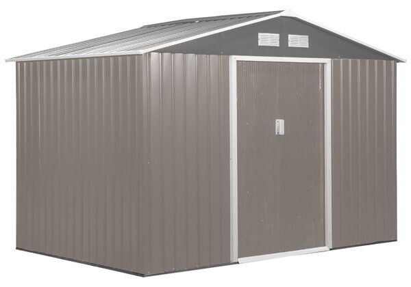 Casetta Box da Giardino in Lamiera Grigia 277x191x192 cm