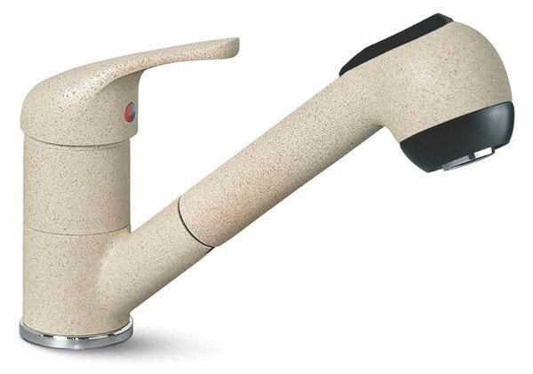 Rubinetto Cucina Miscelatore Monocomando Doccetta Estraibile Apell AP20GO Granito Avena