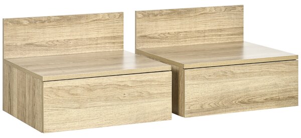 Set 2 Comodini Sospesi 43x36,5x30,5 cm in Truciolato Naturale