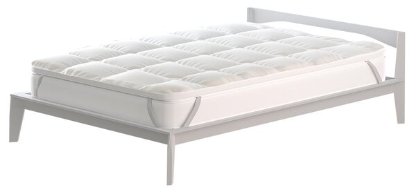 Topper 1 Piazza e Mezzo Trapuntato 600 gr/mq con Elastici Plus Bianco