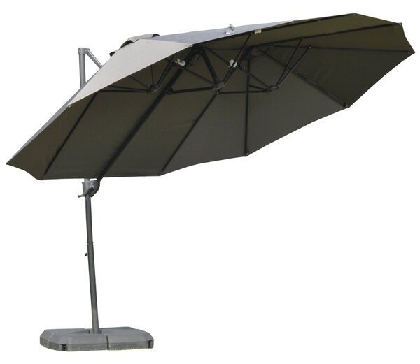 Ombrellone da Giardino 270x460x250 cm Begsun Grigio