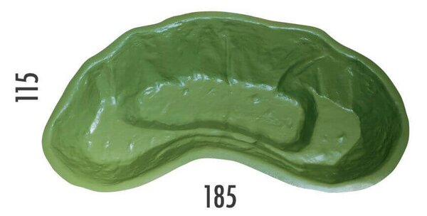Laghetto Artificiale da Giardino 185x115x36 cm in Polietilene 270 Litri Verde