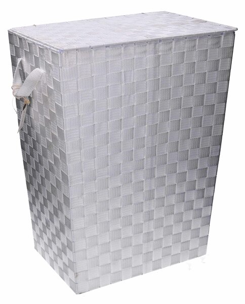 Cesto Portabiancheria in poliestere bianco rettangolare cm 40x30xh53