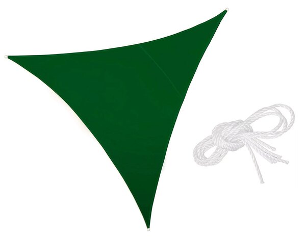 Tenda a Vela Ombreggiante Trinagolare 5x5x5m con corda Verde
