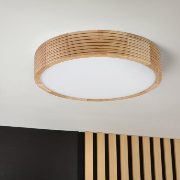Plafoniera per bagno LINARO 3xE27/15W/230V IP54 rovere, diam. 37 cm