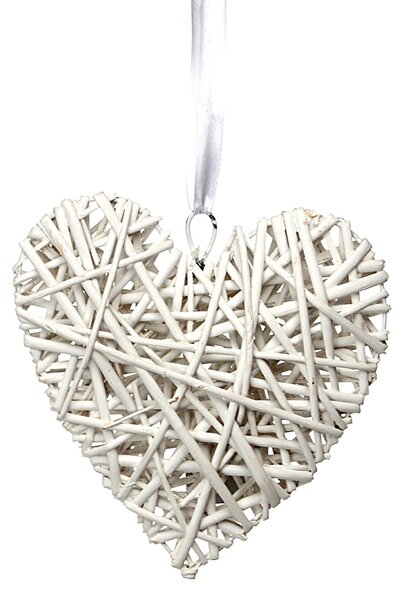 Set 6 Cuori in Rattan da Appendere H 30 cm