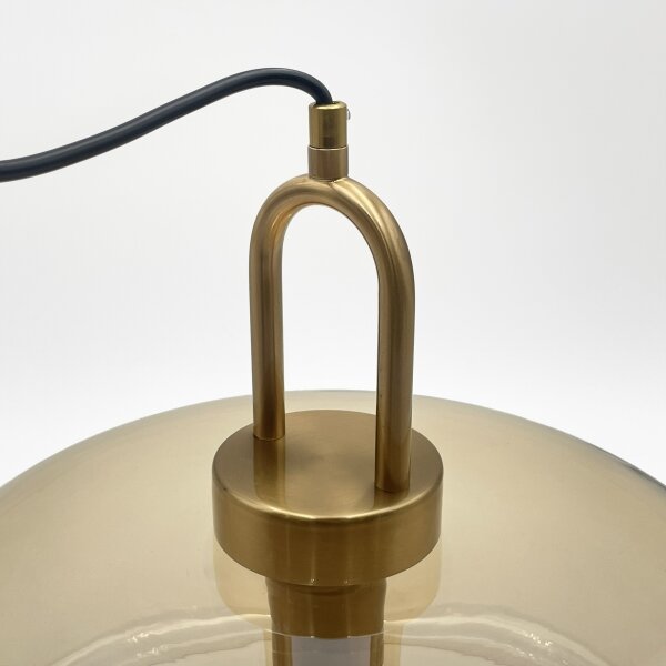 Lampadario a sospensione su cavo AMAYA 1xE27/15W/230V oro/beige fumé