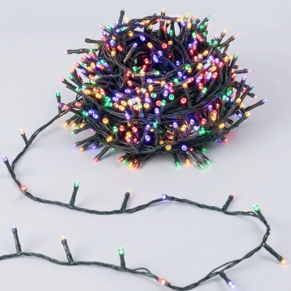 Aigostar - Catena luminosa natalizia LED per esterni 100 LED, 8 funzioni, 13 m, IP44, multicolore