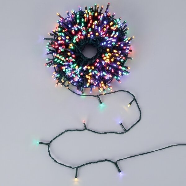 Aigostar - Catena luminosa natalizia LED per esterni 100 LED, 8 funzioni, 13 m, IP44, multicolore