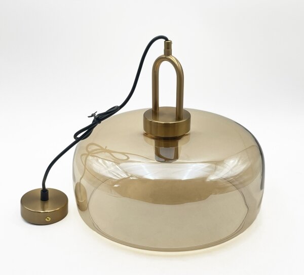 Lampadario a sospensione su cavo AMAYA 1xE27/15W/230V oro/beige fumé