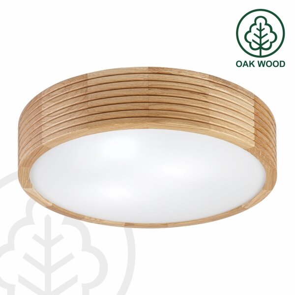Plafoniera per bagno LINARO 3xE27/15W/230V IP54 rovere, diam. 37 cm