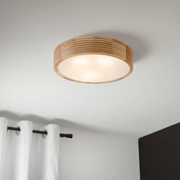Plafoniera per bagno LINARO 3xE27/15W/230V IP54 rovere, diam. 37 cm