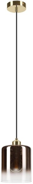 Lampadario a cavo LIAH 1xE27/15W/230V dorato/marrone fumé