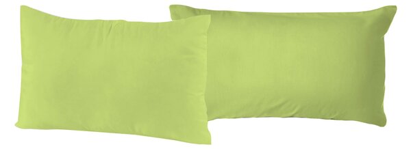 Coppia di Federe 52x82 cm in Cotone Tinta Unita Verde Acido
