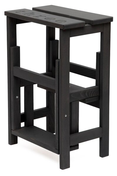 Sgabello Scaletta 60x40x46 cm in Legno Nero