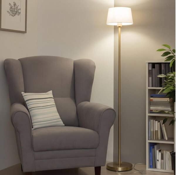 Brilagi - Lampada da terra LED CERIA 1xE27/20W/230V diam. 25 cm grigio/oro