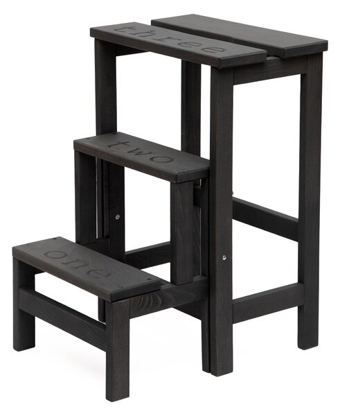 Sgabello Scaletta 60x40x46 cm in Legno Nero