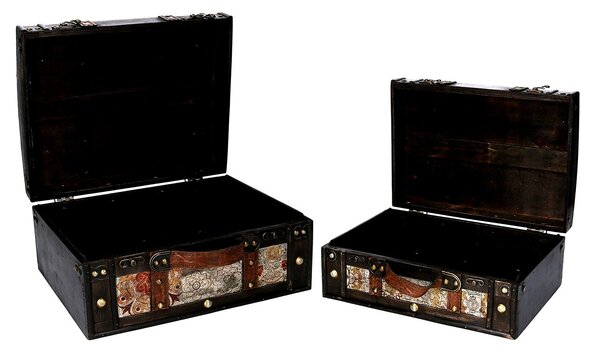 Set 2 Scatole in Legno nero rettangolare