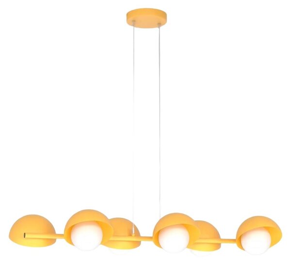 Lampada a sospensione BOOM arancione e bianca 6xG9x15W in metallo, dimensioni: 120x88x32 cm, IP20, Emibig