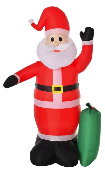 Babbo Natale Gonfiabile Decorazione Natalizia Rosso e verde 50x60x240 cm