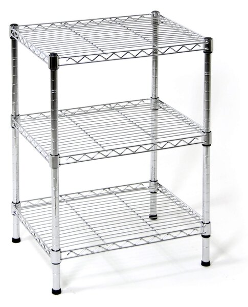 Scaffale in Acciaio Cromato 3 Ripiani 45x35x61 cm Fumer