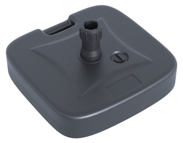 Base per Ombrellone da Giardino Ø38 Riempibile 20-30 Kg HDPE Nero 46x45x26 cm