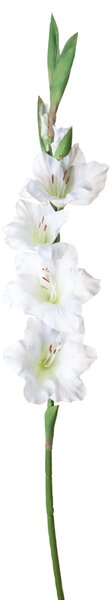 Set 4 Fiori Artificiali di Gladiolo Altezza 85 cm Bianco
