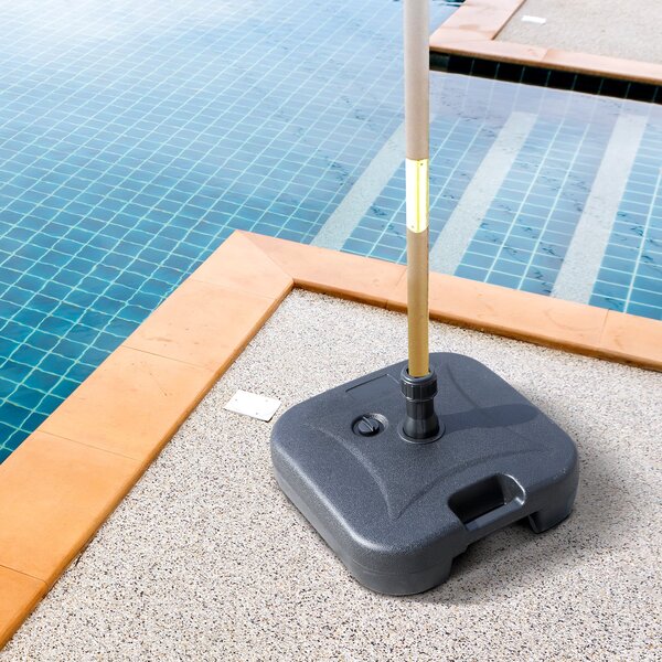 Base per Ombrellone da Giardino Ø38 Riempibile 20-30 Kg HDPE Nero 46x45x26 cm