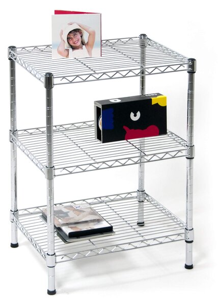 Scaffale in Acciaio Cromato 3 Ripiani 45x35x61 cm Fumer