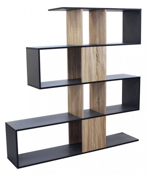 Libreria Adrianne 145x29x145 h cm in Truciolare bilaminato Antracite